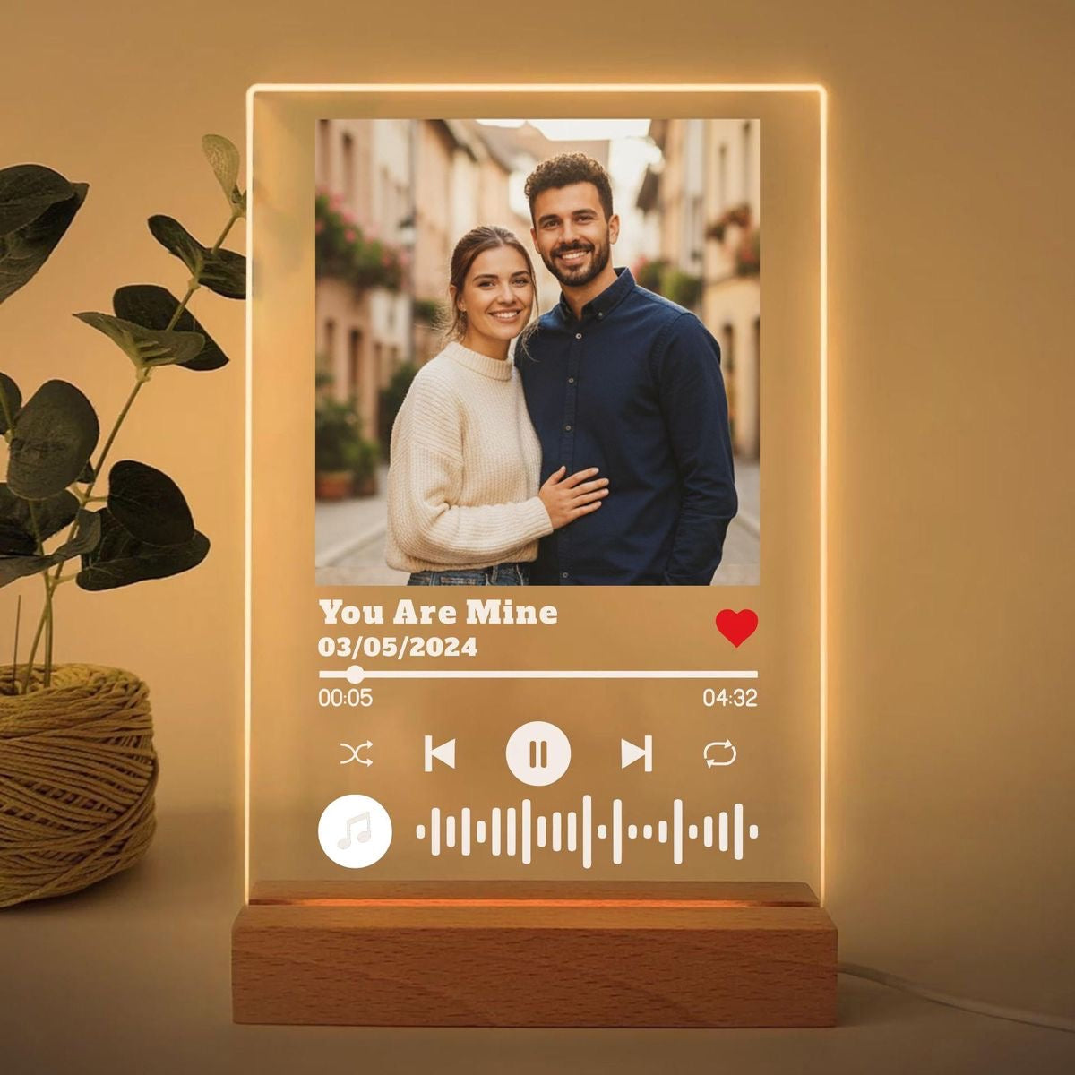 Personalized Photo & Song Glass Plaque