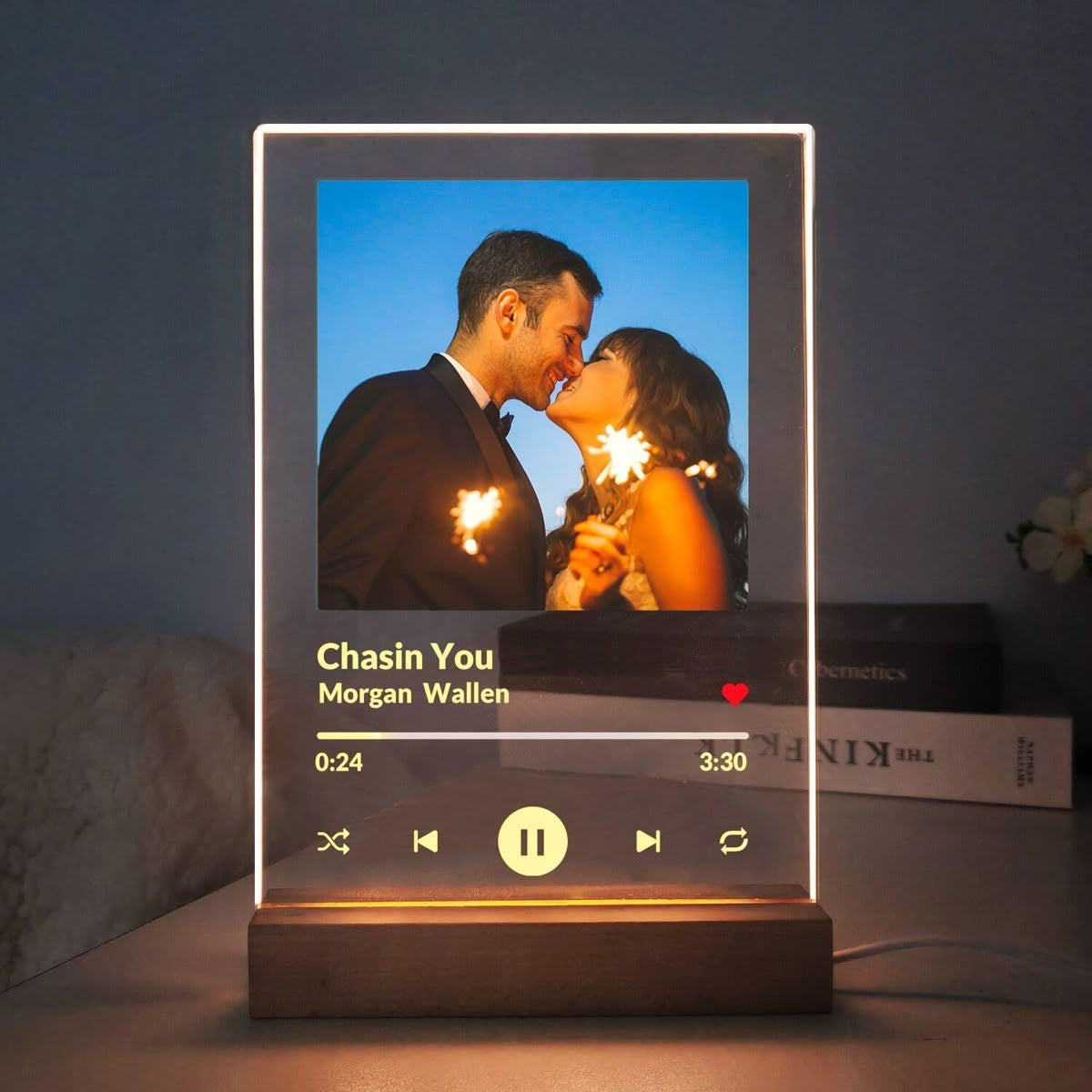 Personalized Photo & Song Glass Plaque